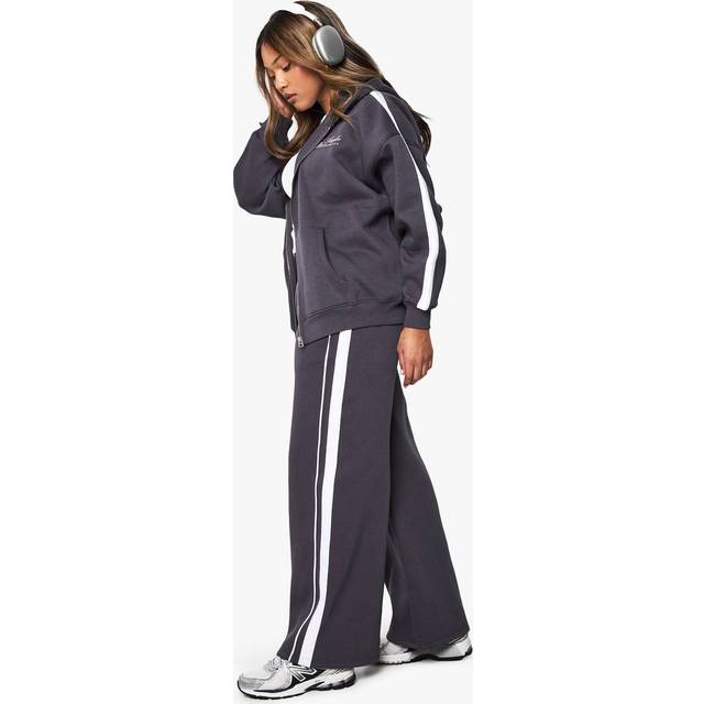 Womens Plus Side Stripe Wide Leg Joggers - Grey - 26, Grey