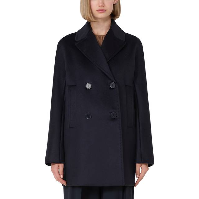 MAX MARA STUDIO | Blue broadcloth SHEREE double-breasted pea coat | Women | 42 - blue (42)