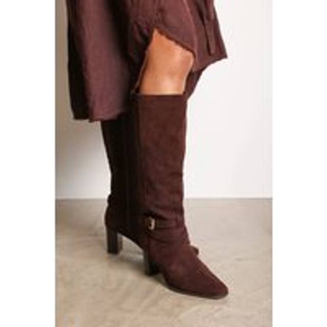 Where's That From 'tamsin' Knee High Boots With Wrap Buckle Strap In Brown - 5