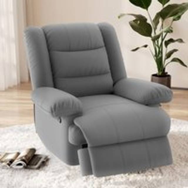 Rattantree Manual Reclining Sofa with Padded Seat & Backrest in Grey