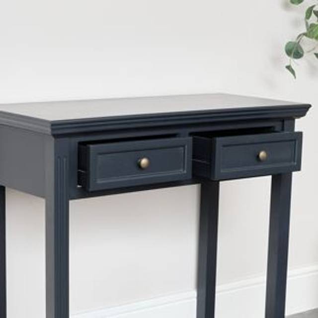 Navy Black 2 Drawer Console / Dressing Table - Daventry Navy Black Range Material: New Products