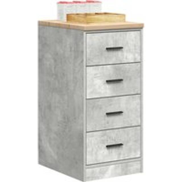 Garage Storage Cabinet Concrete Grey 40x51x85 cm Solid Wood Pine - One Size