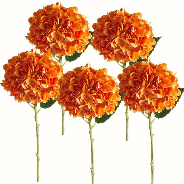 TEMU 3 Bouquets Of Vibrant Orange Artificial Flowers - 18.89 Inch Realistic Fall Decor, Durable Plastic For Home, Weddings, Thanksgiving, Christmas, Indoor/outdoor Use, No Maintenance