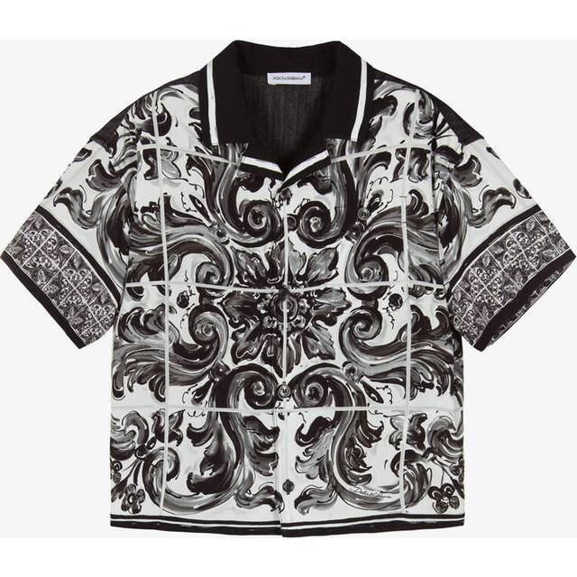 Dolce & Gabbana Boys Majolica Print Shirt in Black 4 Years By Childsplay Clothing