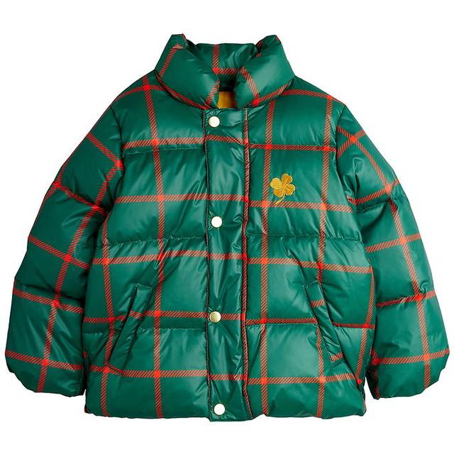 Mini Rodini Green & Red Check Puffer Jacket - 18-36 month