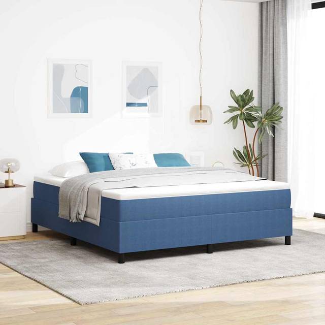 vidaXL Box Spring Seng Blue 180 x 200 cm Kontinentalseng