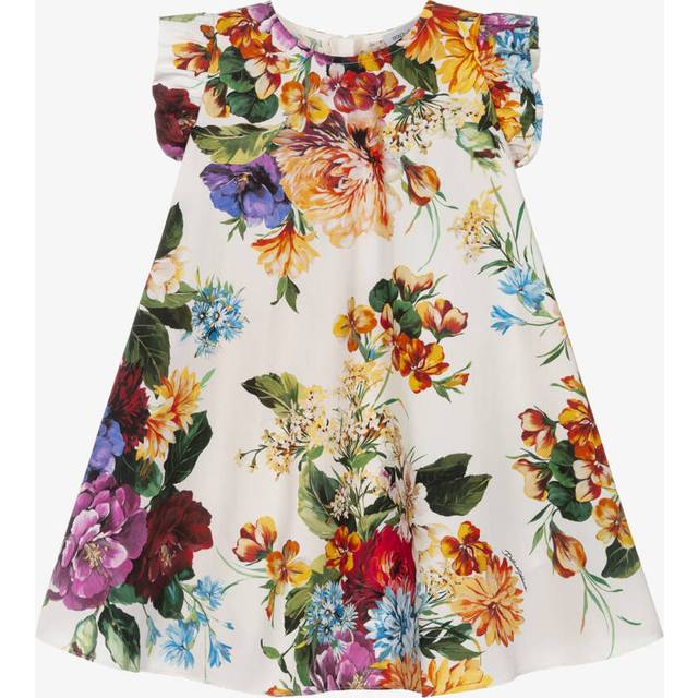 Dolce & Gabbana Girls Cottom Floral Dress in Multicolour 6 Years Multicoloured By Childsplay Clothing