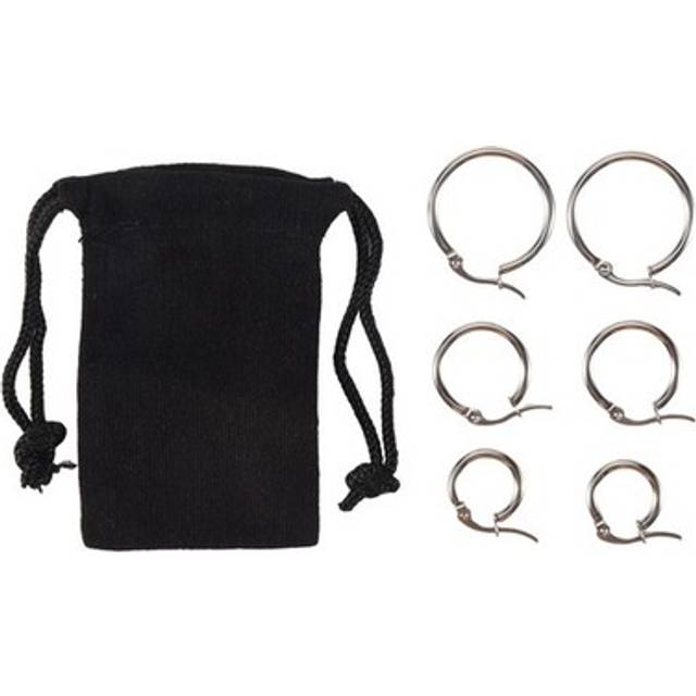 3 Pairs 15mm 20mm 25mm Stainless Steel Hoop Earrings Set Woman Silver J9u57460