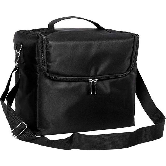 eStore Necessaire Grosse Geräumige Kosmetiktasche Mit Ausziehbaren Boxen - Schwarz