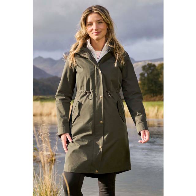 Mountain Warehouse ’Forest’ Waterproof Breathable Taped Seams Comfy Long Length Jacket In Khaki - 16