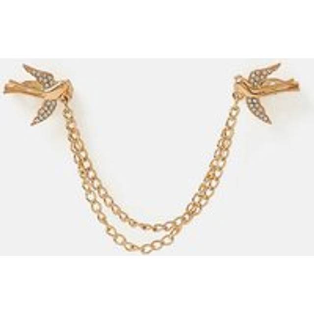 Accessorize Bird Chain Brooch Lapel Pin In Gold - One Size