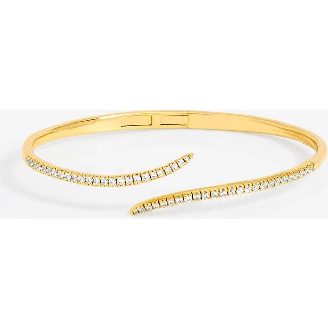 Jon Richard 18K Gold Plated And Pave Curved Open Bangle - One Size