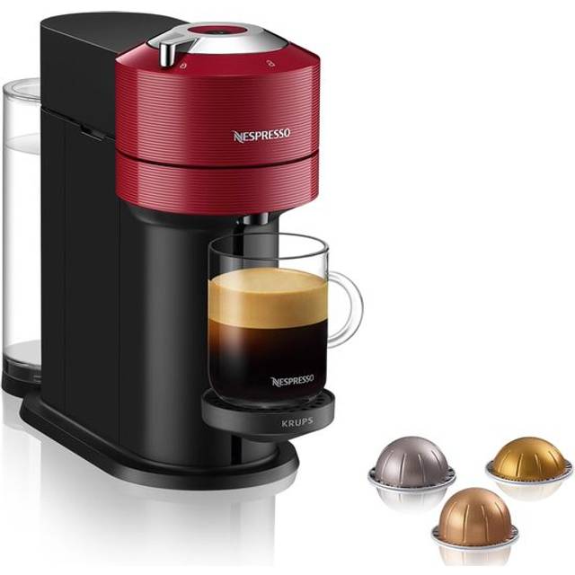 Nespresso XN9105 Vertue Next kaffekapselmaskin | Espressomaskin från Krups | olika storlekar | 5 koppar | Centrifusionsteknik | 30 sekunder | WLAN | Bluetooth | röd