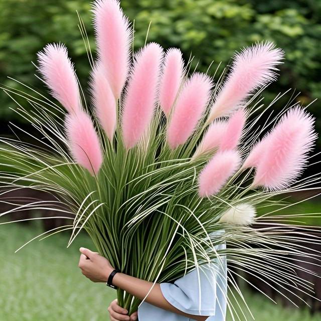 TEMU 3 Bundles Pink Artificial Grass With Greenery – Lifelike Reed Plants For Indoor Outdoor Decor – No Maintenance, Ideal For Home, Porch, Office, Garden, Weddings, Anniversaries & Displays