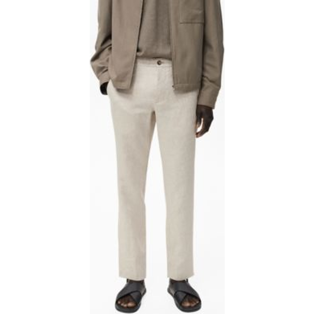 Slim-fit 100% linen trousers ecru - Man - 31 - MANGO MAN - Ecru