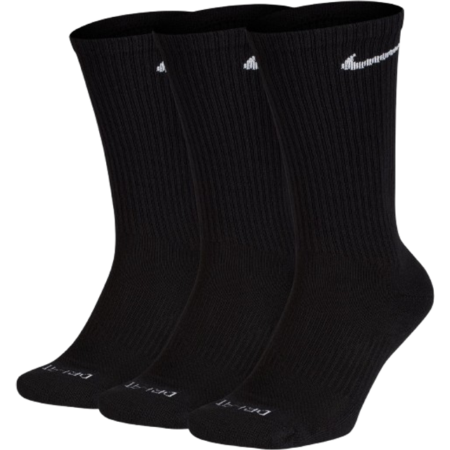 Nike Training – Everyday Plus – Svarta sportstrumpor med dämpning i 3-pack-Svart/a