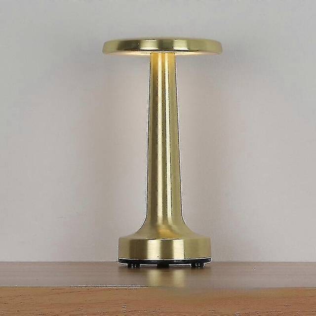 (white, One size) Metal Restaurant, Bar Decoration, Table Lamp, Bedroom, Bedside Atmosphere, Small Night Light, Rechargeable Touch Table Lamp