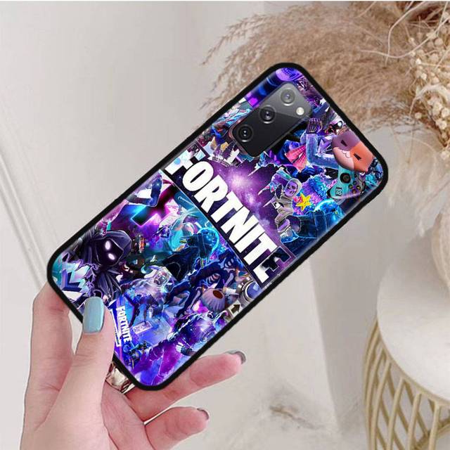 Black Case for iPhone 16 15 Plus 14 13 12 11 Pro 8 6 SE XR XS Max P30 Nova 5T Y5P Y6 Y7 Y8P Y9 Realme C30 C33 C31 F-92 Fortnite iPhone XS Max ebony