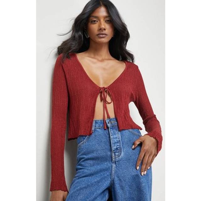 Warehouse Burgundy Cardigan Womens Casual Jumpers & Cardigans