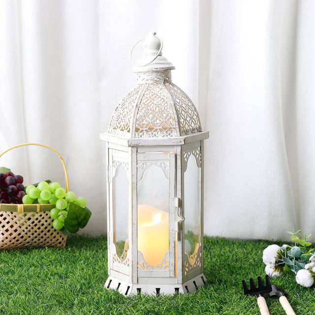 Hanging Candle Lantern Decorative - White (96.52cm H X 35.56cm W X 40.64cm D)