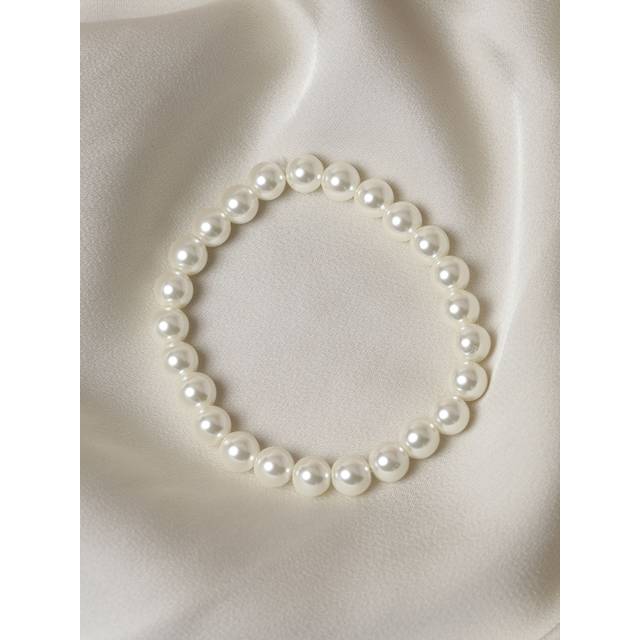 Jon Richard Single Row Pearl Stretch Bracelet In Gold - One Size