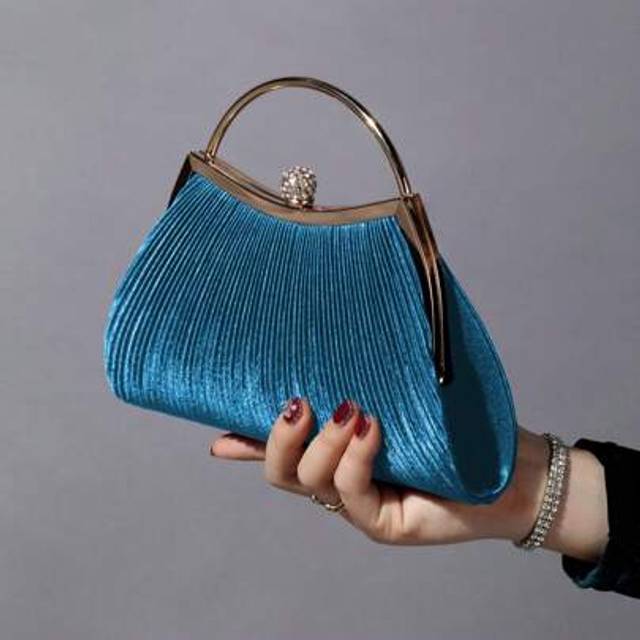 SHEIN Glitter Bling,Shiny Glamorous,Elegant 1pc Rhinestone Decorated Fashionable Metallic Clutch Evening Bag, Suitable For Women&#39;s Parties, Weddings, Dinner