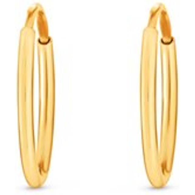 9ct Yellow Gold 10mm Hoop Earrings - Gold/Yellow Gold