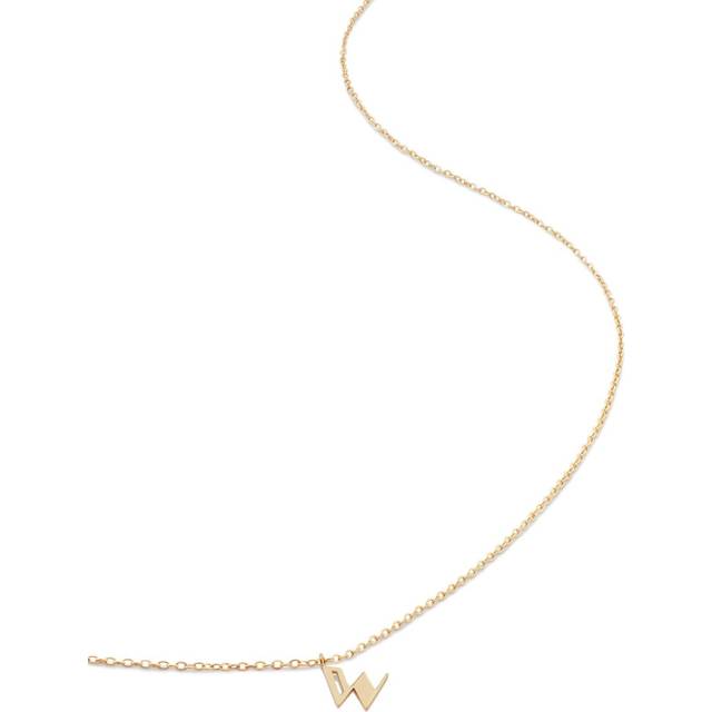 Monica Vinader - 14kt yellow gold small Initial W necklace - women - 14kt Yellow Gold - One Size