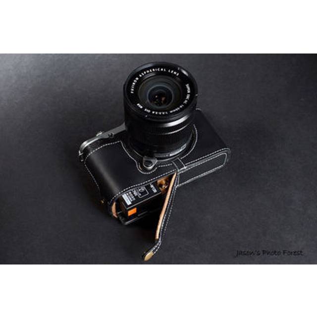Genuine Real Leather Half Camera Case Bag For Fujifilm X-a1 X-a2 X-m1 Black