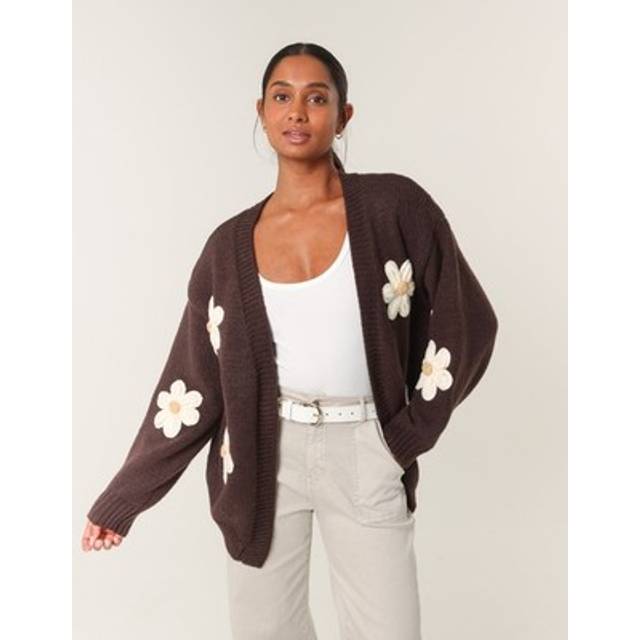 Blue Vanilla Women's Brown Daisy Embroidered Cardigan New Look - S/M