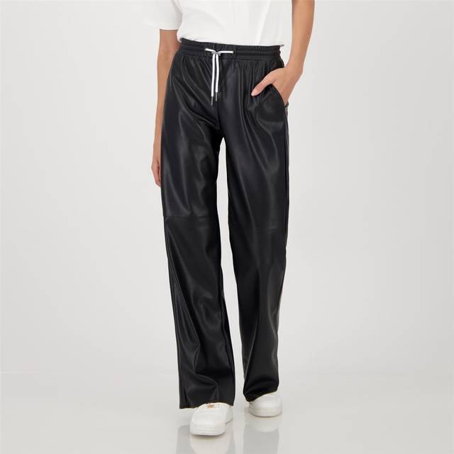 Monari Faux Leather Joggers Black