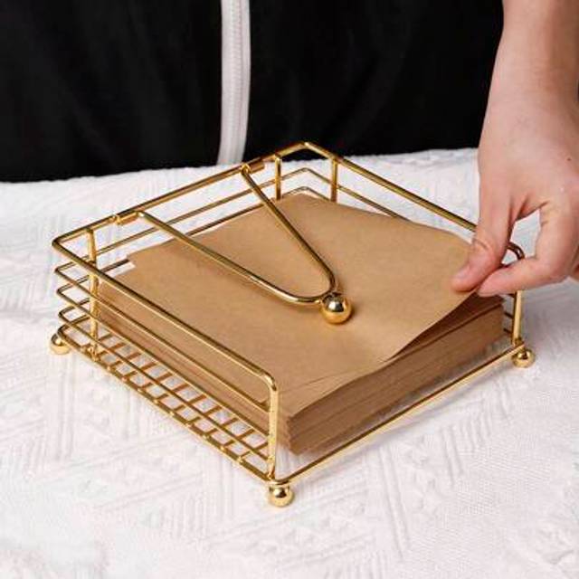 SHEIN 1pc Iron Vertical Square Napkin Holder, Tissue Paper Rack, Tissue Storage Organizer