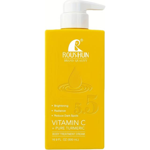 TEMU 500ml Large Capacity Vitamin C + Pure Turmeric Body Lotion Moisturizing Cream, Fragrant And Non-greasy Hydrating Body Milk For All , Suitable For Men And Women
