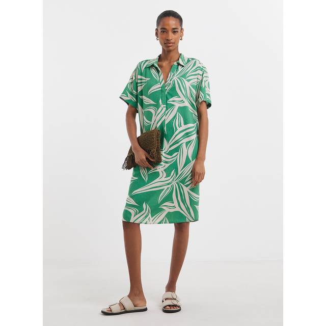 Green JD WILLIAMS Collared Short Sleeve Tunic Dress (32)