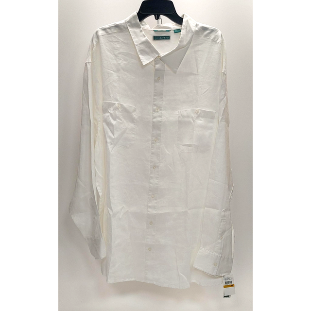 Cubavera Men's Big &tall Long Sleeve Regular Fit Shirt Linen Bright White - 3x