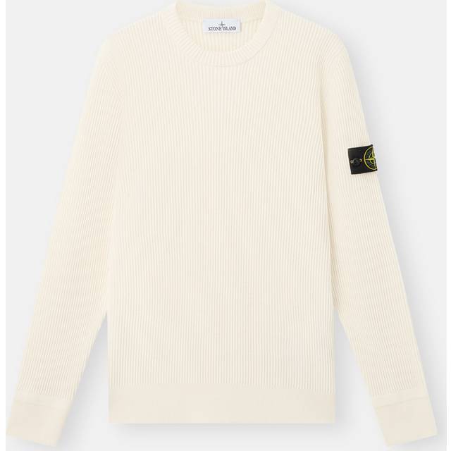 Stone Island Virgin Wool Logo Sweater - White