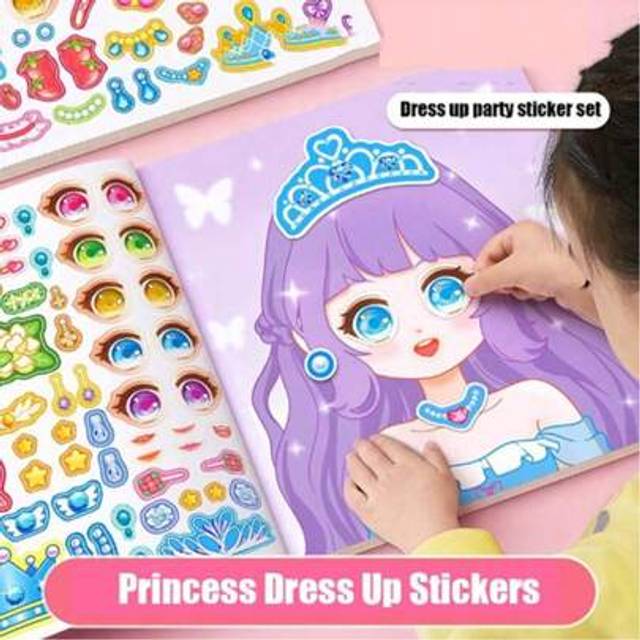 SHEIN Makeup Stickers For Children And Girls, Educational Toys For Children Aged 3 To 6, Beautiful Princess Dress Up Stickers, Makeup Show Stickers, DIY Dre