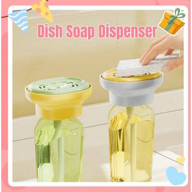 SHEIN Dish Soap Dispenser,2-In-1 Hand Pump Dispenser, Kitchen Pump Tray,Sponge&Dishcloth Holder Tray, Quick-Drain Sink Organizer, Presser Kitchen Gadget, Ac