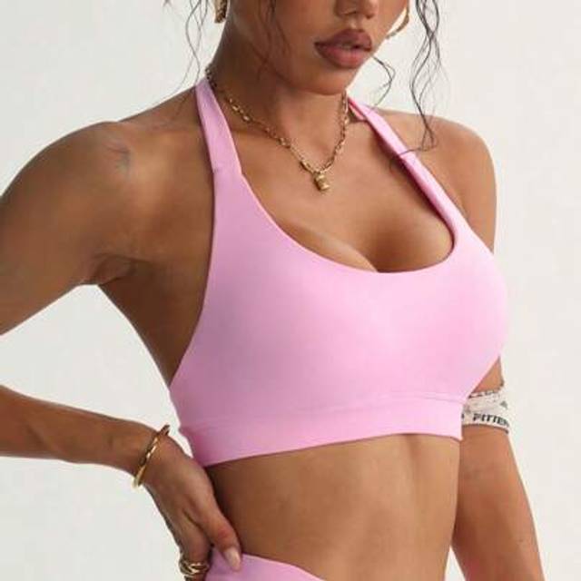 SHEIN Women&#39;s Sports Bra High Impact Halter Top Push-Up Fitness Workout Underwear Seamless Gym Tops Yoga Bra