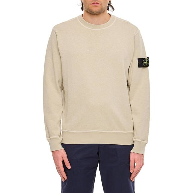 Men's Stone Island Old Effect Crewneck Sweatshirt Beige - Cream - Size: 36