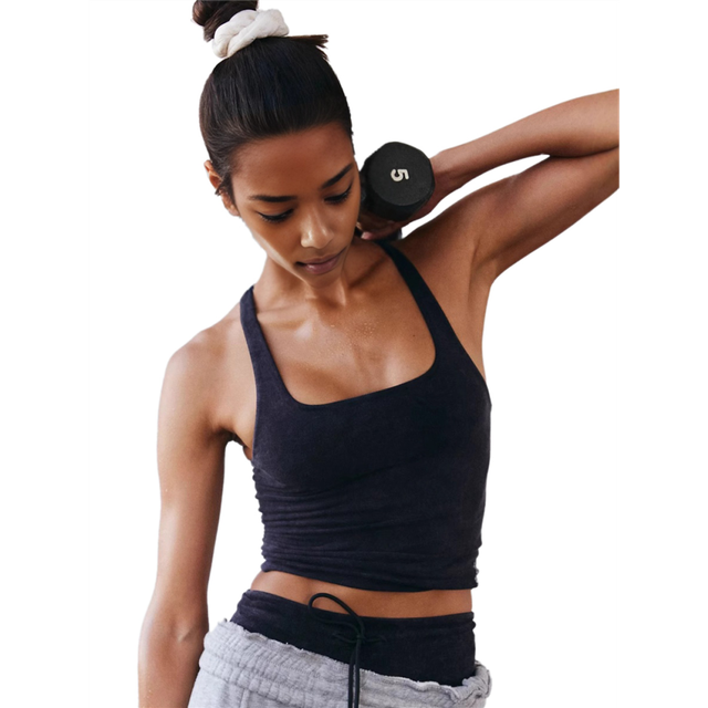 (L, Black) Workout Tank Tops for Women Square Neck Sleeveless Camisole Seamless Racerback Gym Athletic Yoga Shirts White XS
