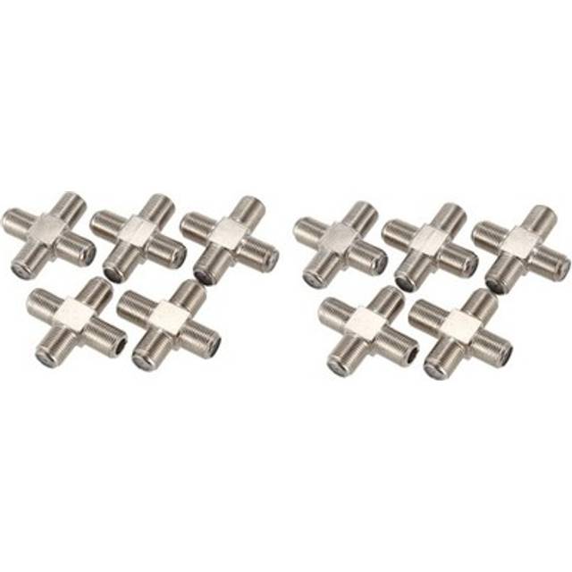 10-pack 4-way F-type Coax Cable Splitter Combiner Female To 4 Female For1229