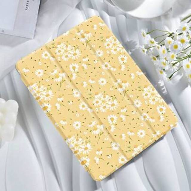 SHEIN Tender Yellow Daisy, Fresh Plant, Flower Pattern Tablet Protective Case, Compatible With IPad 9.7/10.2/10.5/10.9/12.9/Pro 11, 10th Generation, Compati