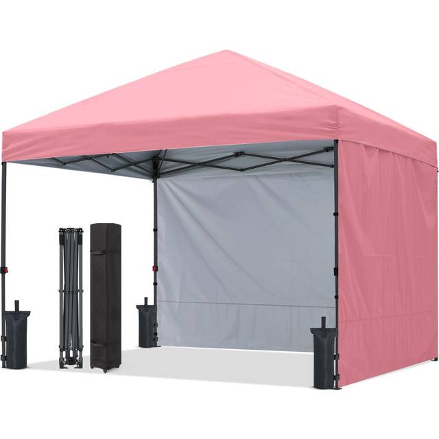 ABCCANOPY Tarp Tarp Comes with 2 Side Center 3 Levels of Comes with Wheel Large for 8 Easy Comes with Accessories 17KG Tent, One-Touch Tent, Sheets, pink