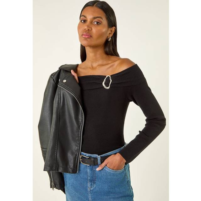 Bardot Hardware Knit Jumper - Black - 10