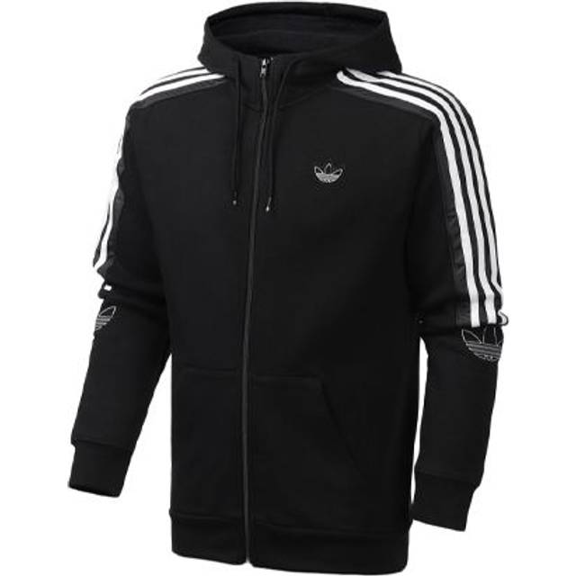 adidas originals logo Printing Casual Hooded Jacket Black ED4695 - S