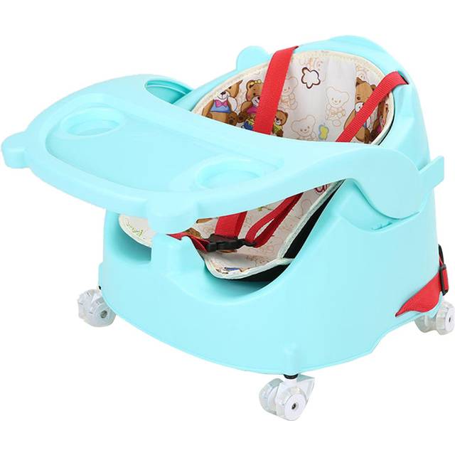 Baby Dining Chair Adjustable Portable Easy to Clean Baby Dining Table with Safety Harness for grön