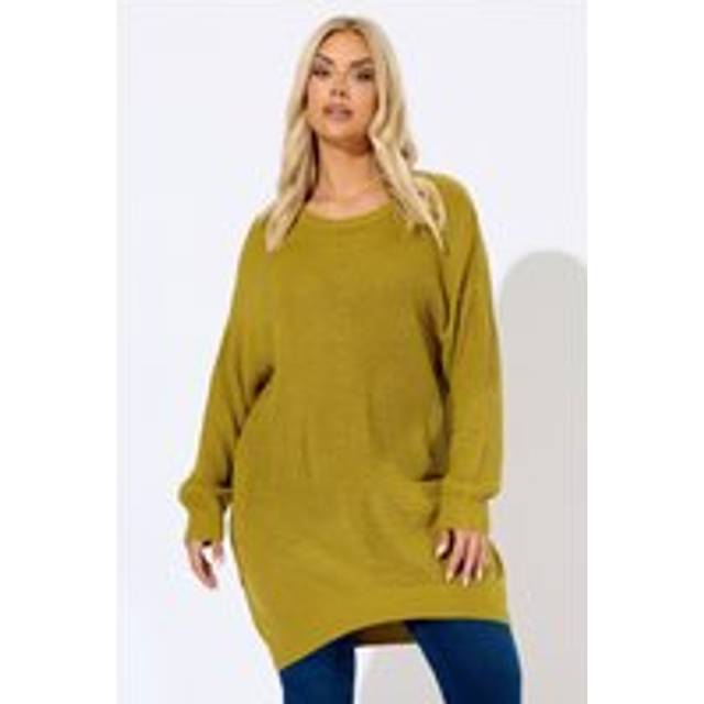Yours Curve Moss Green Essential Knitted Jumper, Women's Curve & Plus Size, Yours - 34-36