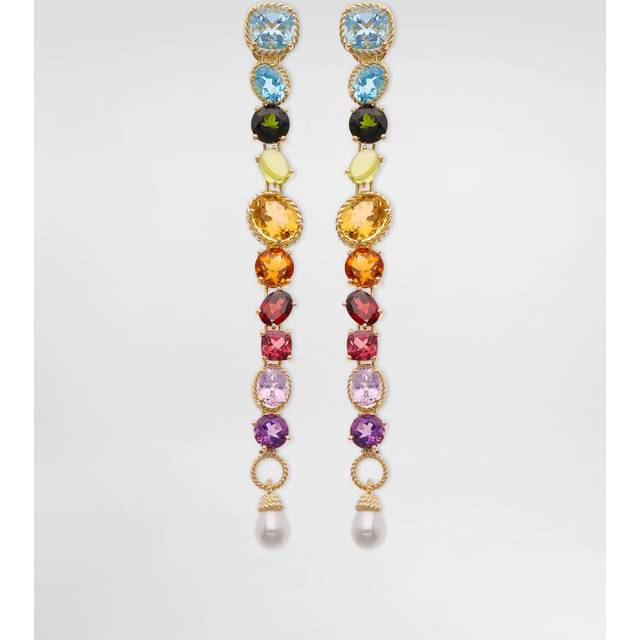 Dolce & Gabbana Rainbow Earrings 18-carat Yellow Gold And Multicolored Gems - Woman Earrings Gold Gold Onesize