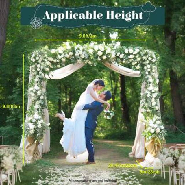 SHEIN 9.8x9.8FT Wedding Arch Metal Stand Backdrop Flower Balloon Frame Party Event Party Favors Room Decor Bride